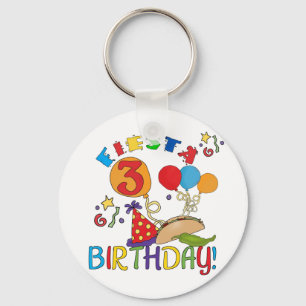 Fiesta 3rd Birthday T-shirts and Gifts Keychain