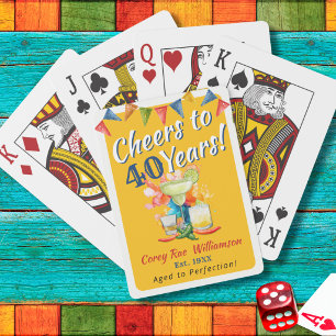 Fiesta 40th Birthday Personalized Party Favour Playing Cards