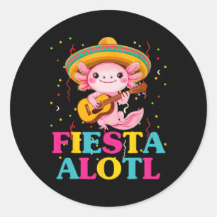 Fiesta Alotl Cinco De Mayo Axolotl With Sombrero A Classic Round Sticker