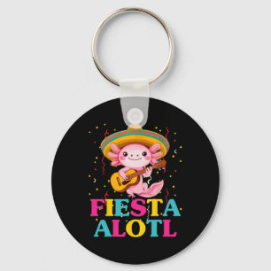 Fiesta Alotl Cinco De Mayo Axolotl With Sombrero A Keychain