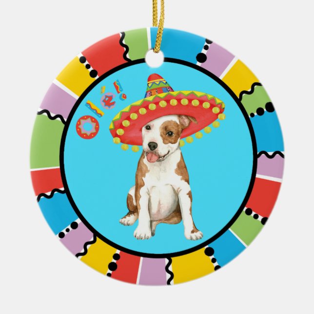 Fiesta Am Staff Ceramic Ornament (Front)