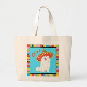 Fiesta American Eskimo Dog Large Tote Bag