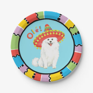 Fiesta American Eskimo Dog Paper Plate