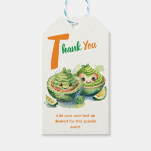 Fiesta Avocado Twins Baby Shower Cute Fun Modern Gift Tags