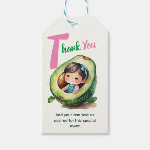 Fiesta Baby Girl Shower Avocado Cute Fun Modern Gift Tags