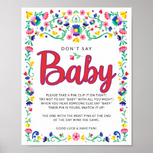 Fiesta Baby Shower Game Don't Say Baby Poster
