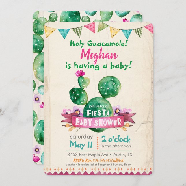 Fiesta Baby Shower Invitation (Front/Back)