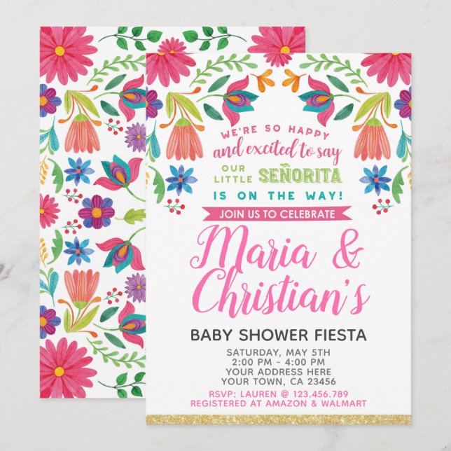 Fiesta Baby Shower Invitation (Front/Back)