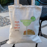 Fiesta Bachelorette Party Taco & Margarita Tequila Tote Bag<br><div class="desc">This tote bag features a watercolor painting of a margarita glass and taco. Customize with your information and change any wording to suit your style.</div>