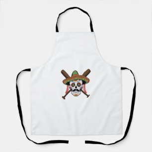 Fiesta Baseball Sugar Skull Design Apron