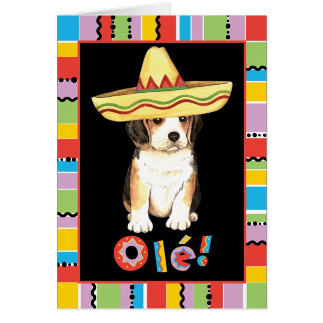 Fiesta Beagle Greeting Card (Front)