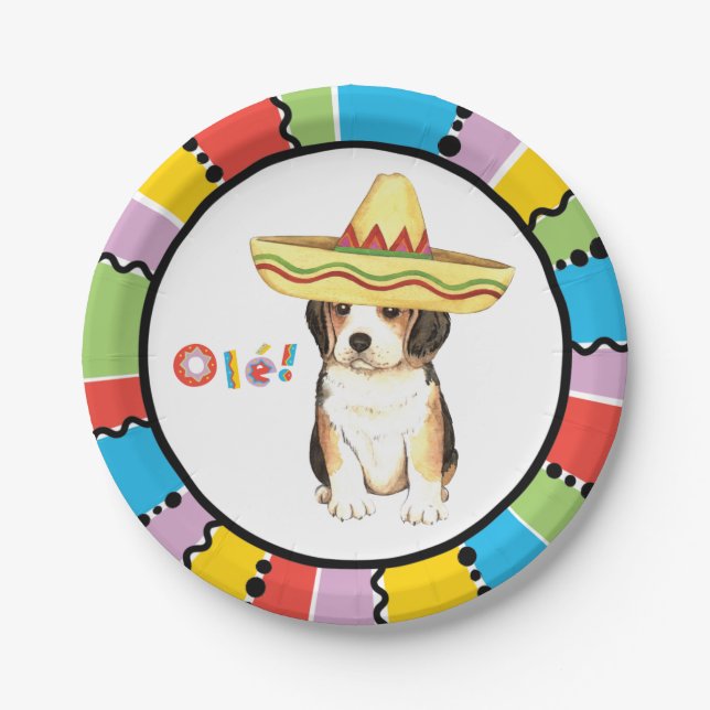 Fiesta Beagle Paper Plate (Front)