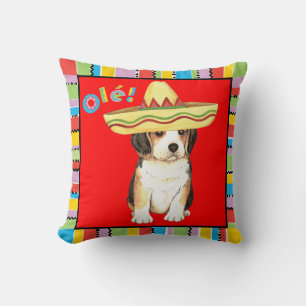 Fiesta Beagle Throw Pillow