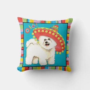 Fiesta Bichon Throw Pillow