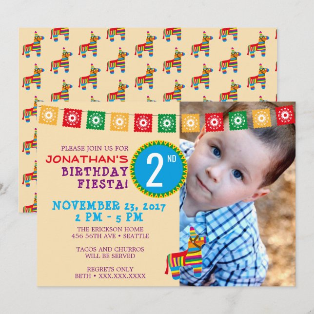 FIESTA BIRTHDAY INVITATION (Front/Back)