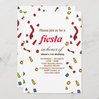 Fiesta Birthday Invitation Chalkboard Mexican