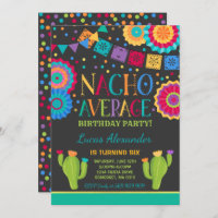 Fiesta Birthday Invitation Nacho Average Party