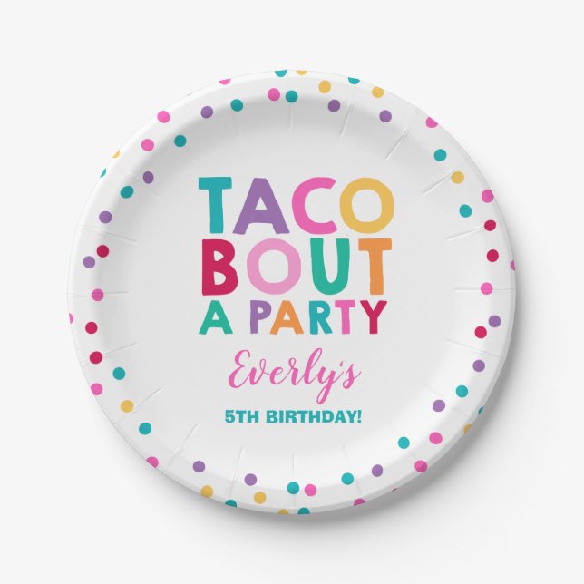 Fiesta Birthday Paper Plate 7" Taco Bout A Party (Front)