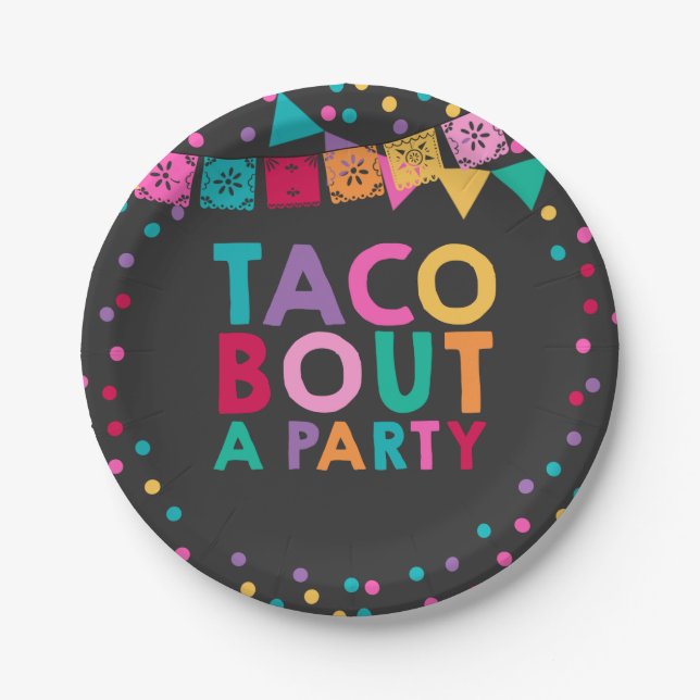 Fiesta Birthday Paper Plate 7" Taco Bout A Party (Front)