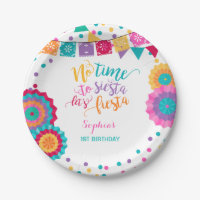 Fiesta Birthday Paper Plate No Time To Siesta