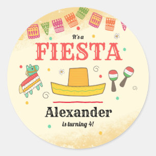 Fiesta Birthday Party Classic Round Sticker