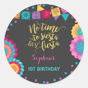 Fiesta Birthday Party Favour Tag Sticker Seal