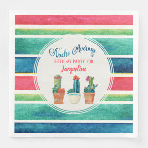 Fiesta Birthday Party Nacho Average Cactus Pots Napkin