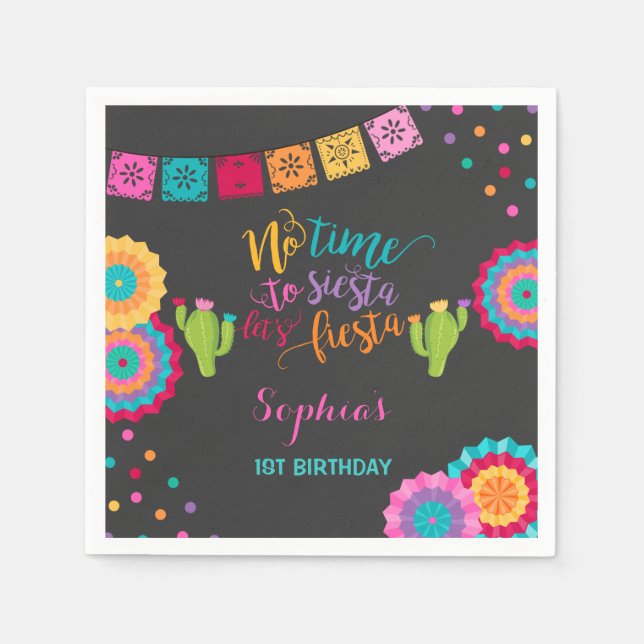 Fiesta Birthday Party Napkin Mexican Fiesta Party (Front)