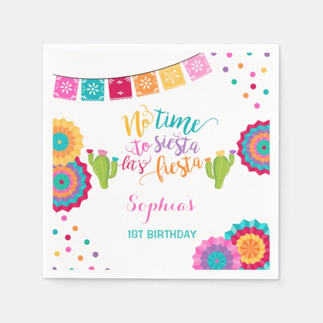 Fiesta Birthday Party Napkin Mexican Fiesta Party (Front)