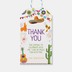 Fiesta Birthday Thank You Gift Tags