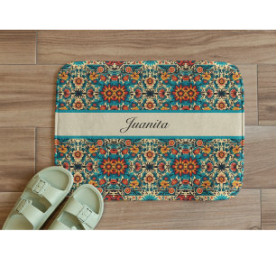 Fiesta Blooms customizable Bath Mat