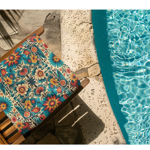 Fiesta Blooms customizable Beach Towel