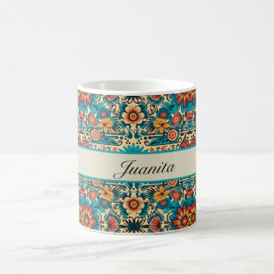 Fiesta Blooms, customizable Coffee Mug