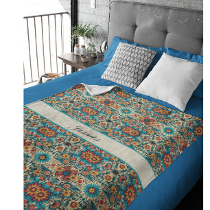 Fiesta Blooms, customizable Fleece Blanket