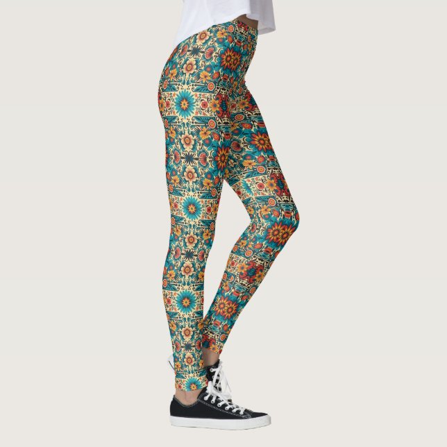 Fiesta Blooms, customizable Leggings (Right)