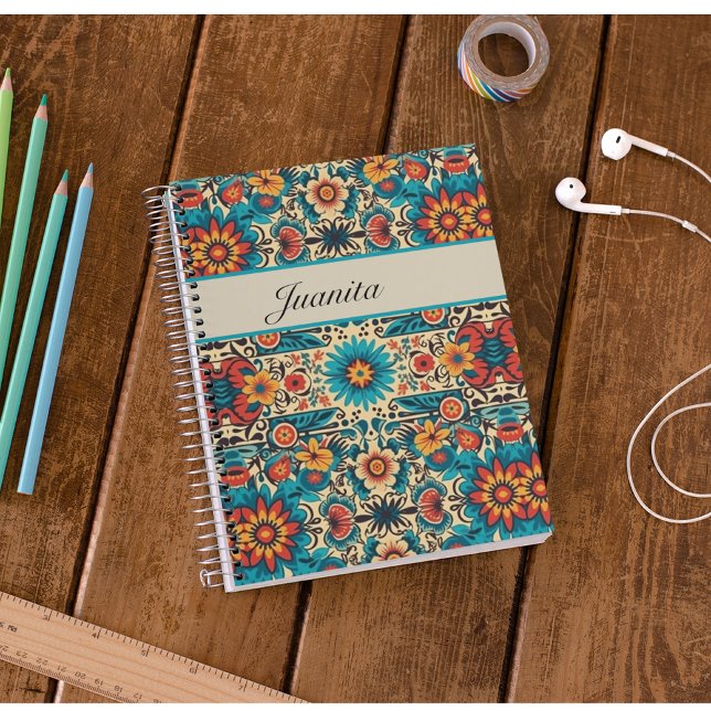 Fiesta Blooms, customizable Notebook (Creator Uploaded)