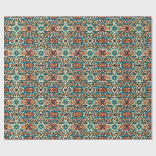 Fiesta Blooms, customizable Wrapping Paper (Flat)