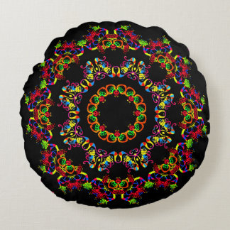 Fiesta Blooms Round Pillow