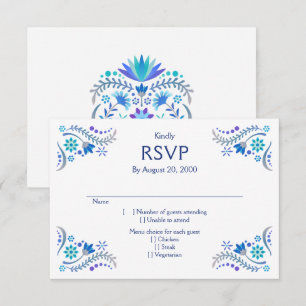 Fiesta Blue Mariage Quinceañera RSVP