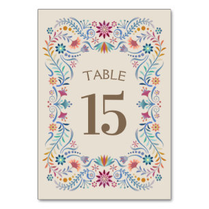 Fiesta Boho Birthday Shower Wedding Table Number
