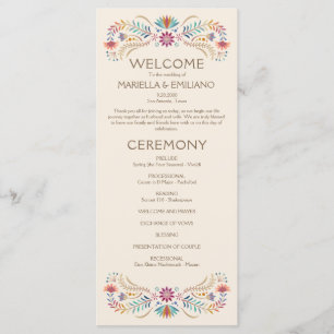 Fiesta Boho Wedding Program