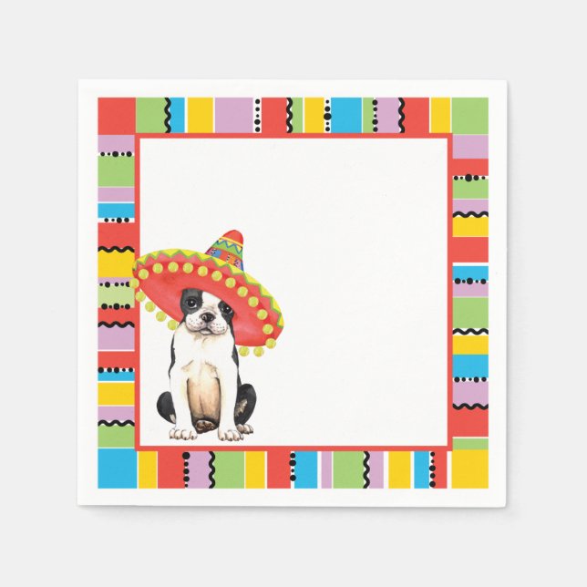 Fiesta Boston Terrier Napkin (Front)