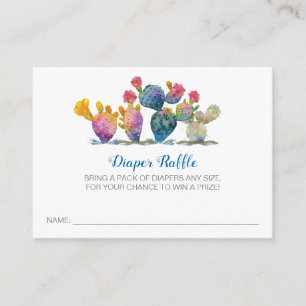 Fiesta Boy Baby Shower Diaper Raffle Ticket Enclosure Card