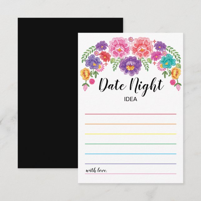Fiesta Bridal Shower Game Date Night Idea Card (Front/Back)