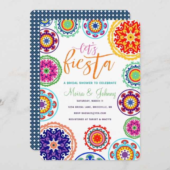 Fiesta Bridal Shower Invitation (Front/Back)
