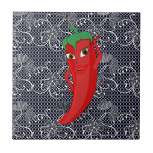 Fiesta Bridal Shower With Red Hot Pepper Diva Tile