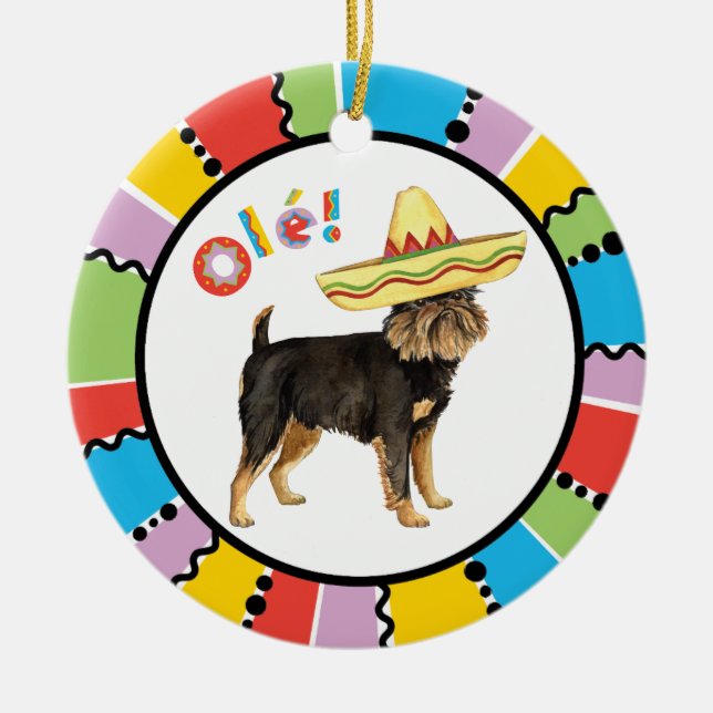Fiesta Brussels Griffon Ceramic Ornament (Front)