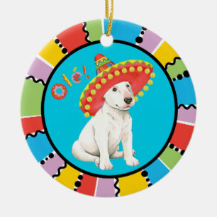 Fiesta Bull Terrier Ceramic Ornament