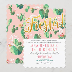 Fiesta Cactus 1er anniversaire Invitation