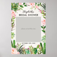 Fiesta Cactus Bridal Shower Photo Booth Frame